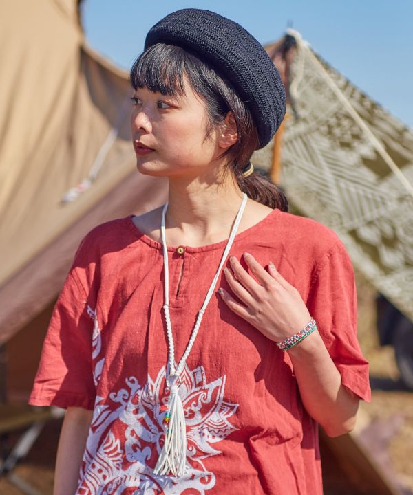 メンズビーズフリンジネックレス Blue チャイハネ 公式通販