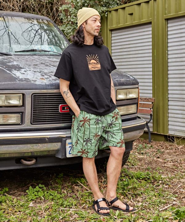 モーガンメンズハーフパンツ【SURF&Palms】(WHITE): 『Kahiko