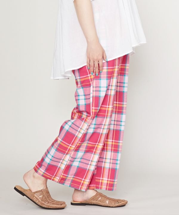 マドラスチェックパンツ(TURQUOISE): 『チャイハネ』公式通販