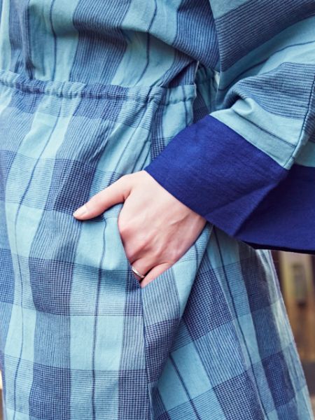 縞弁慶ならいワンピース Gray 倭物や カヤ 公式通販
