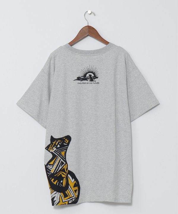 キツネオヤコメンズＴシャツ Ｌ【Amina×洋輔】(BEIGE L): 『チャイハネ