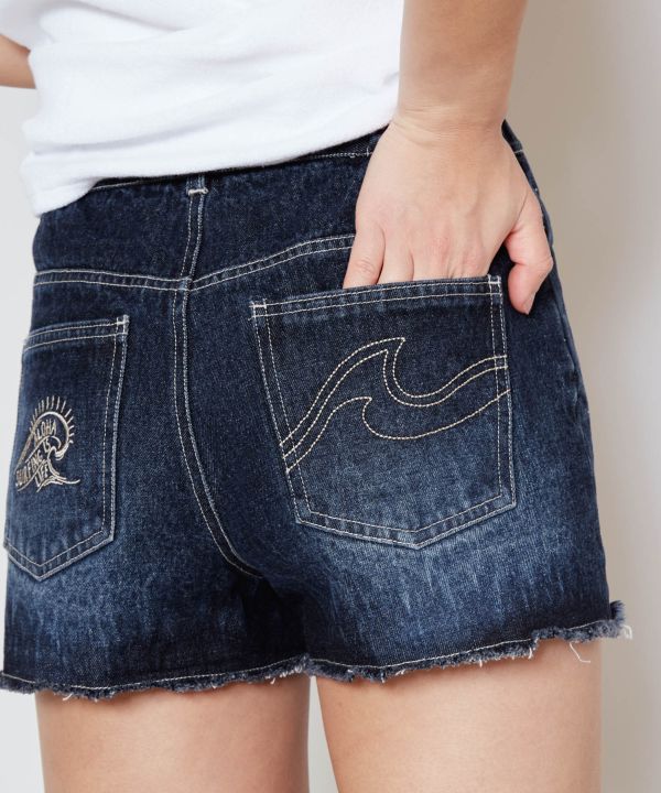 ウォッシュデニムショートパンツ【SURF&Palms】(BLUE): 『Kahiko