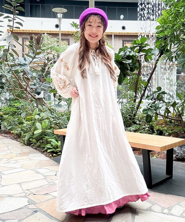 タグ付き】チャイハネ☆ボヘーノワンピース（ホワイト）