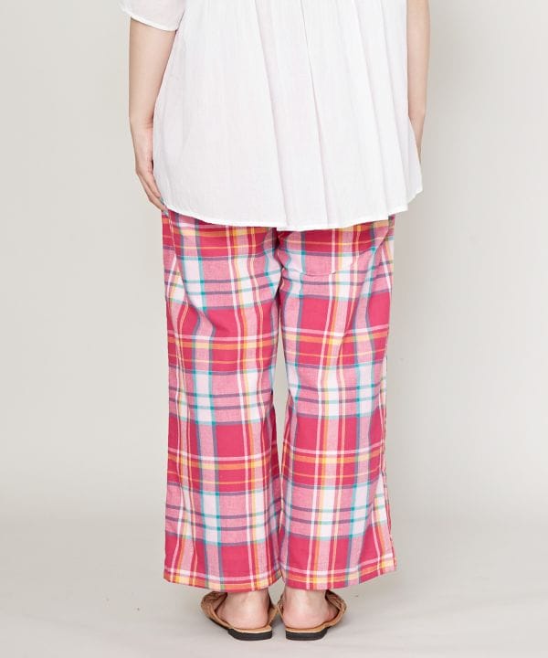 70s 80s Indian madras パッチワーク フレアパンツ チェック 古着 70s USA製 FARAH 「Never Needs Ironing」 カラフル