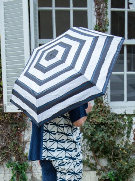 【遮光】縞折りたたみ傘（晴雨兼用）