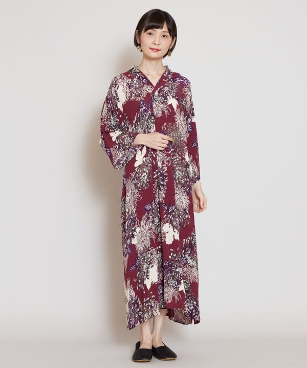 こぼれ菊着物ワンピース(PU EBIIRO): 『倭物や カヤ』公式通販
