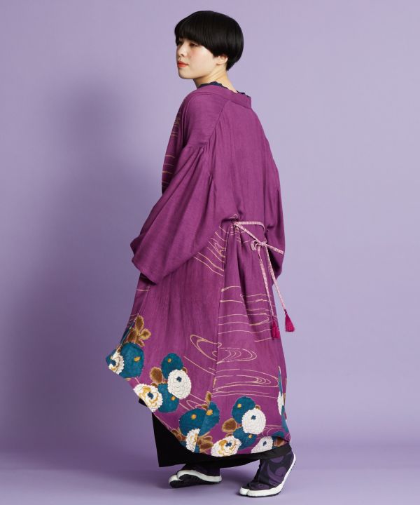 ｕｖカット加工 冬牡丹着物羽織 Pu Murasaki 倭物や カヤ 公式通販