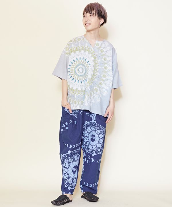 サンムーンメンズパンツ Blue チャイハネ 公式通販