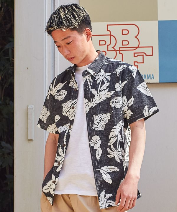 メンズアロハシャツ【Hulalani】(L/BEG): 『Kahiko(カヒコ)』公式通販