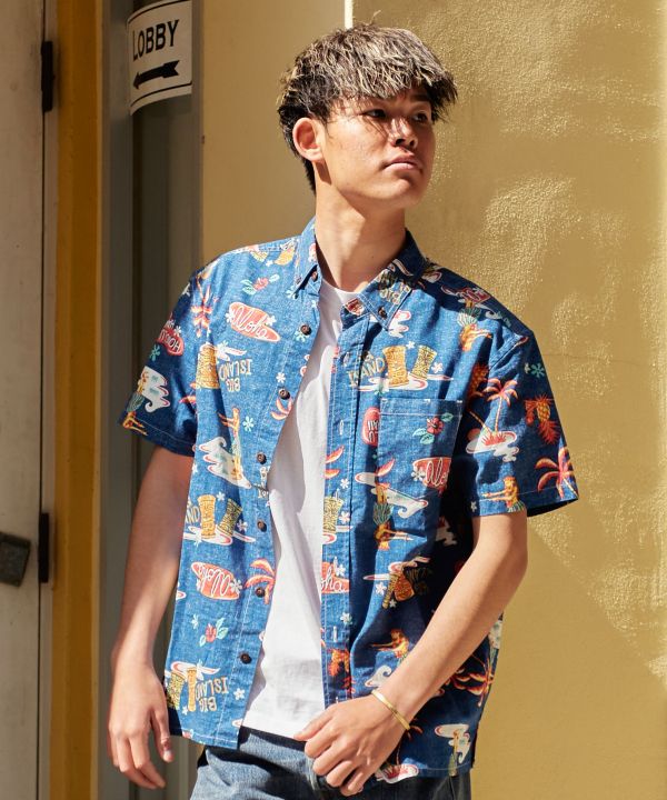 メンズアロハシャツ Hulalani M Nvy Kahiko カヒコ 公式通販