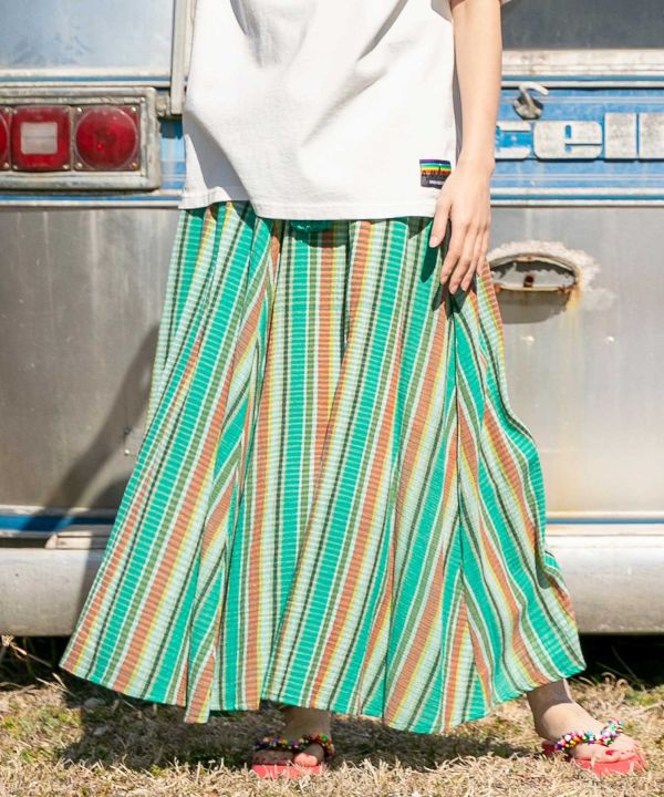 juemi Mulch Stripe Maxi Knit Skirt