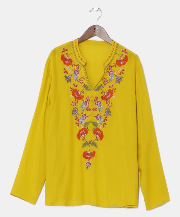 カンバディアキルト　イエロー　マライカ　チャイハネ カンタカンバディアマルチクロス（220cm）(YELLOW ASSORT