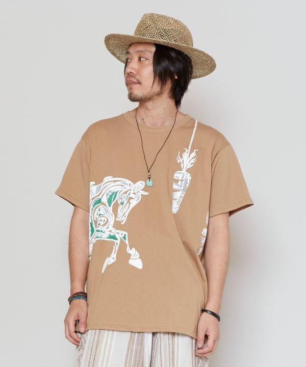 プラホスメンズTシャツ L【Amina×洋輔】(BEIGE): 『チャイハネ』公式通販