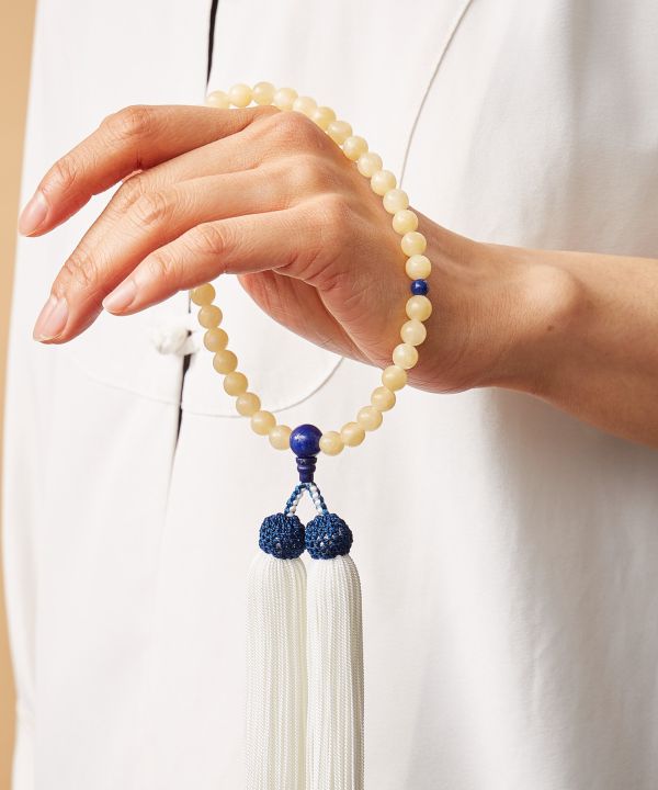【念珠】女性用きなりつづき珠[収納袋付き]