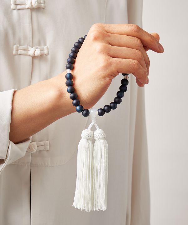 【念珠】女性用藍染つづき珠[収納袋付き]