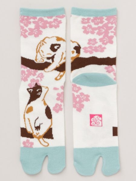桜と猫足袋（23-25ｃｍ）